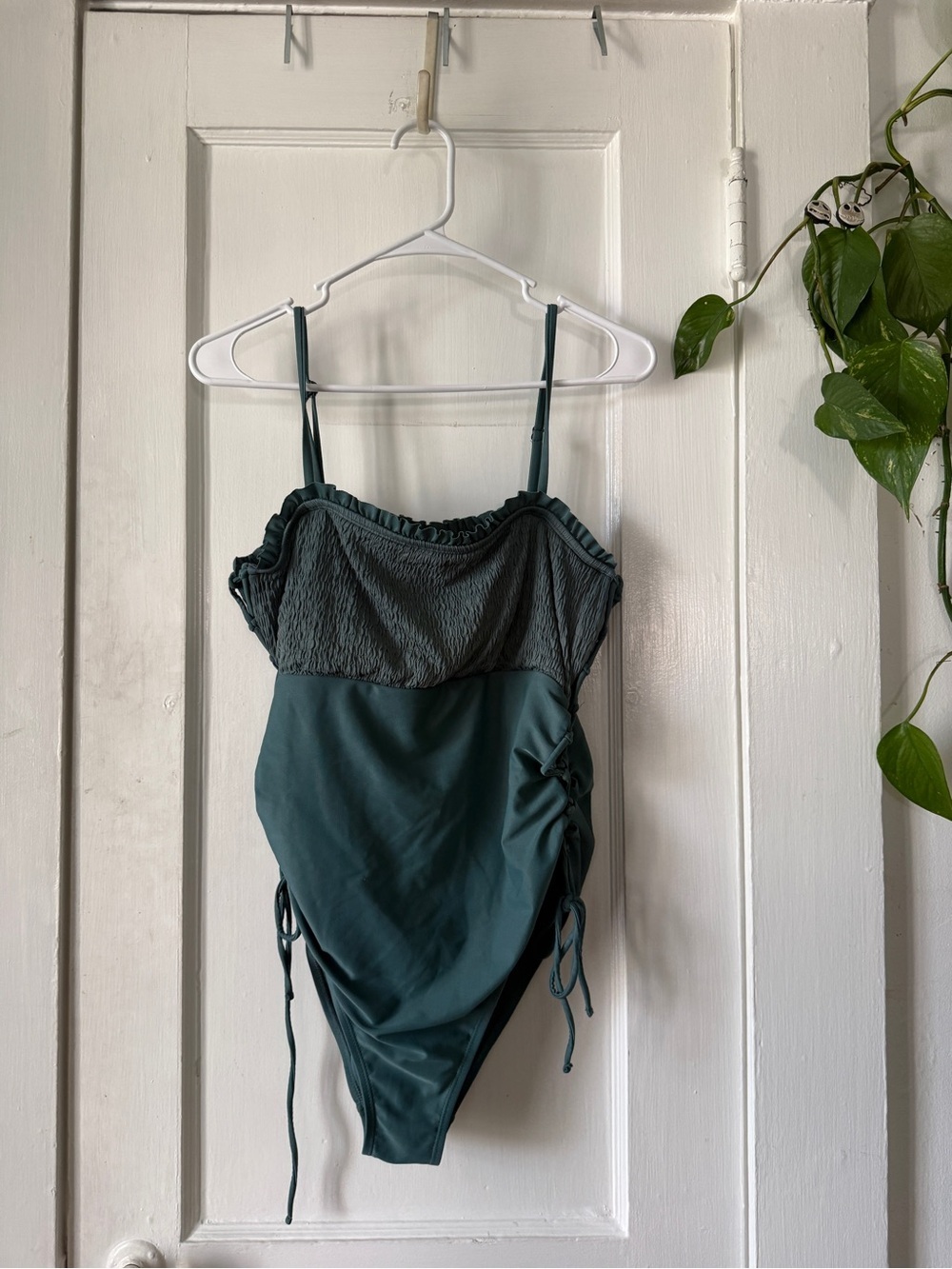 Xhilaration size XL Ruched Dark Teal One-Piece Swimsuit
